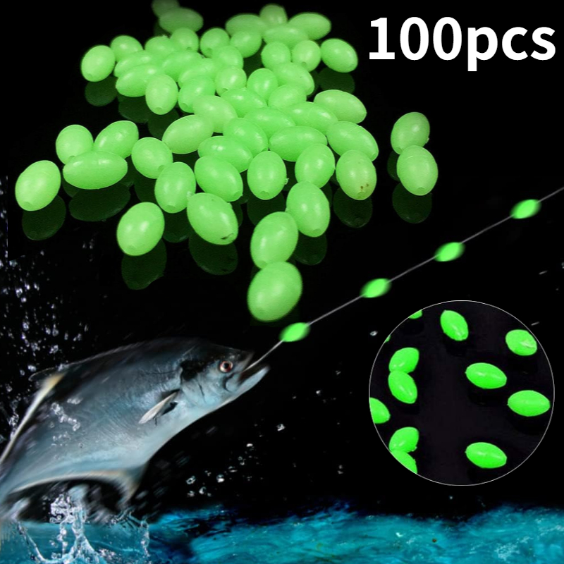 Fishing Lure Making Kit - 100 pz/lotto Ovale Notte Luminosa Perline