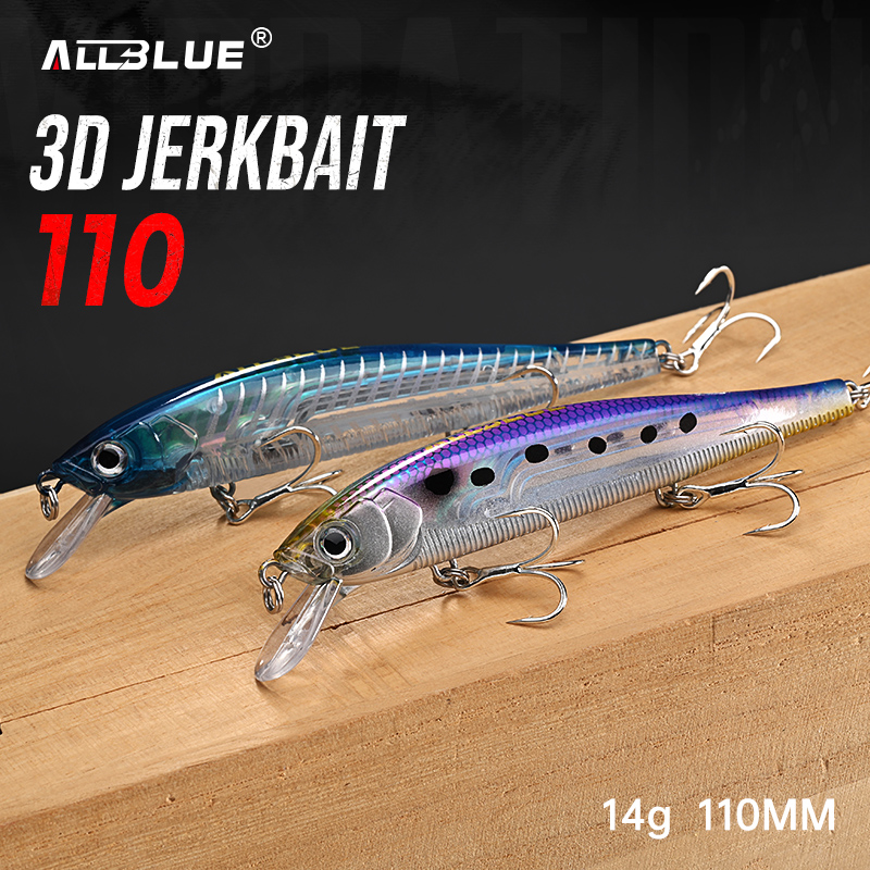 Fishing Lure Jerkbait - ALLBLUE Esca Artificiale 3D Jerkbait Wobbler