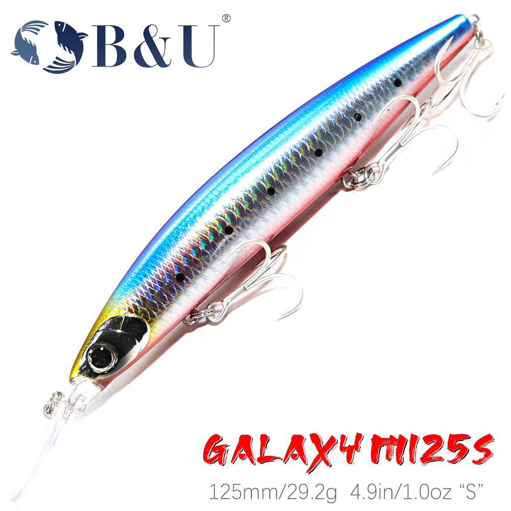 Fishing Lure Jerkbait - B&U 125mm Affondamento Minnow Mare Richiamo