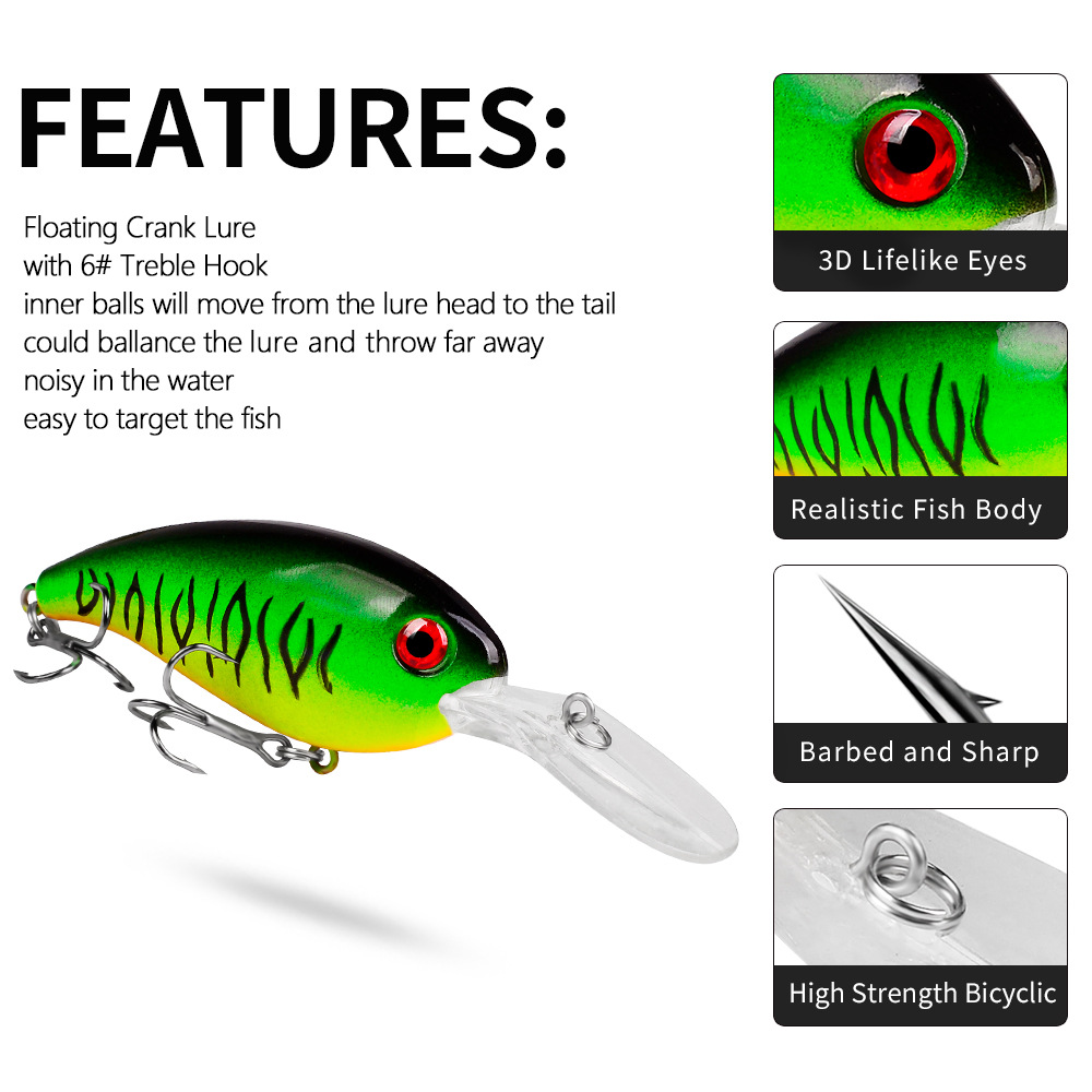 1 pz Crankbait esche da Pesca  - Fishing Lure Crankbait recensione e prezzo