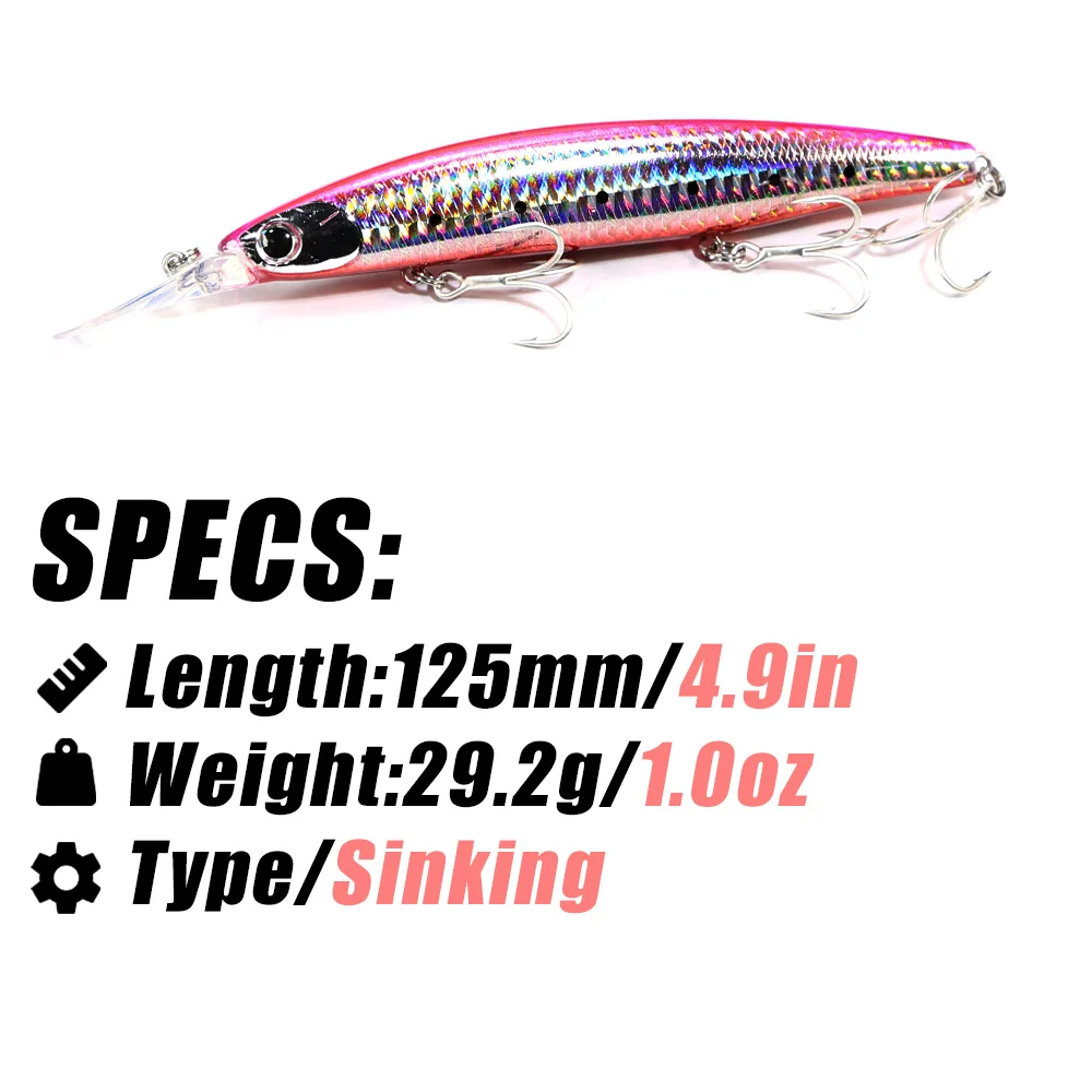 B&U 125mm Affondamento Minnow  - Fishing Lure Jerkbait recensione e prezzo