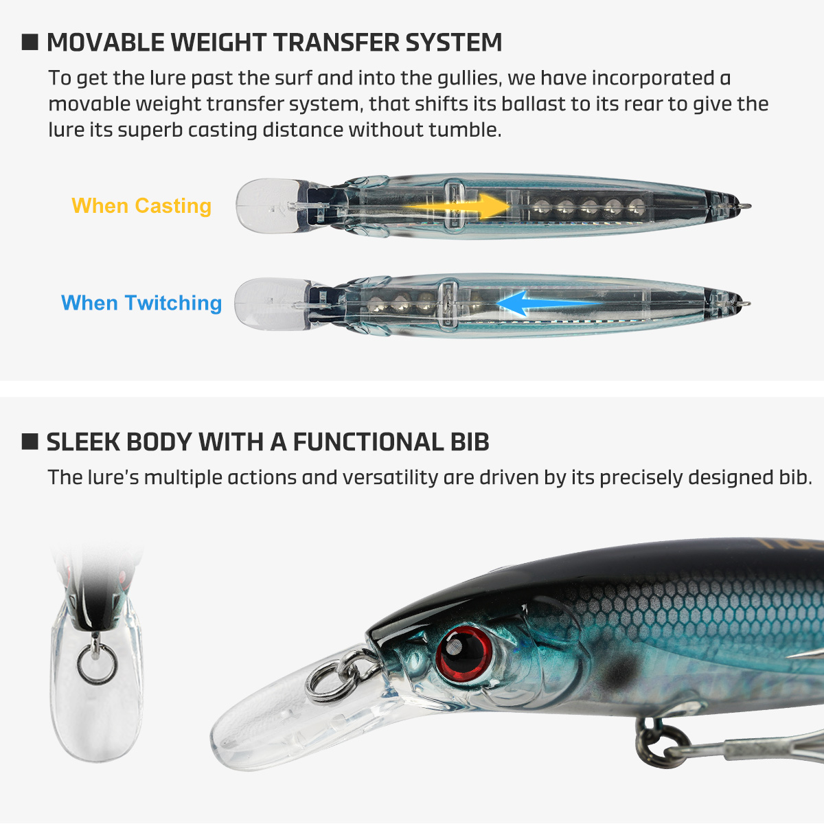 Noeby 100mmm 14g 120mm 22g Jer - Fishing Lure Jerkbait recensione e prezzo